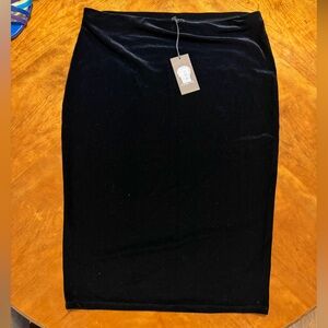 Vince Camuto Black Velvet Pencil Skirt